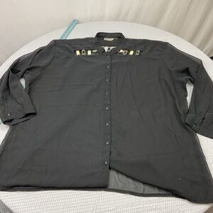 Chic Charcoal Button-Down Shirt